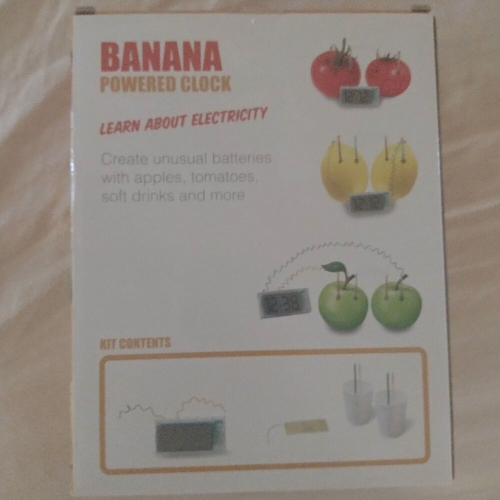 Banana clock science kit - Learn how electricity conducts